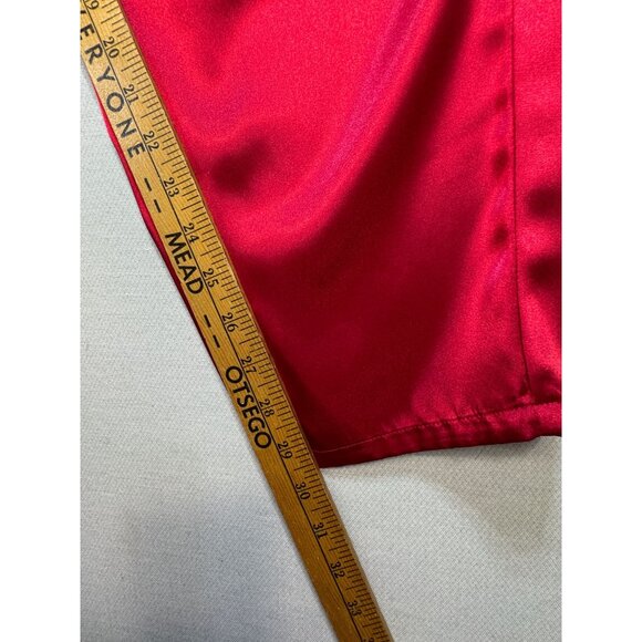 Vintage Inner Most Womens Satin Button Up Pants Pajama Set Size L Red Sleepwear - Picture 11 of 14